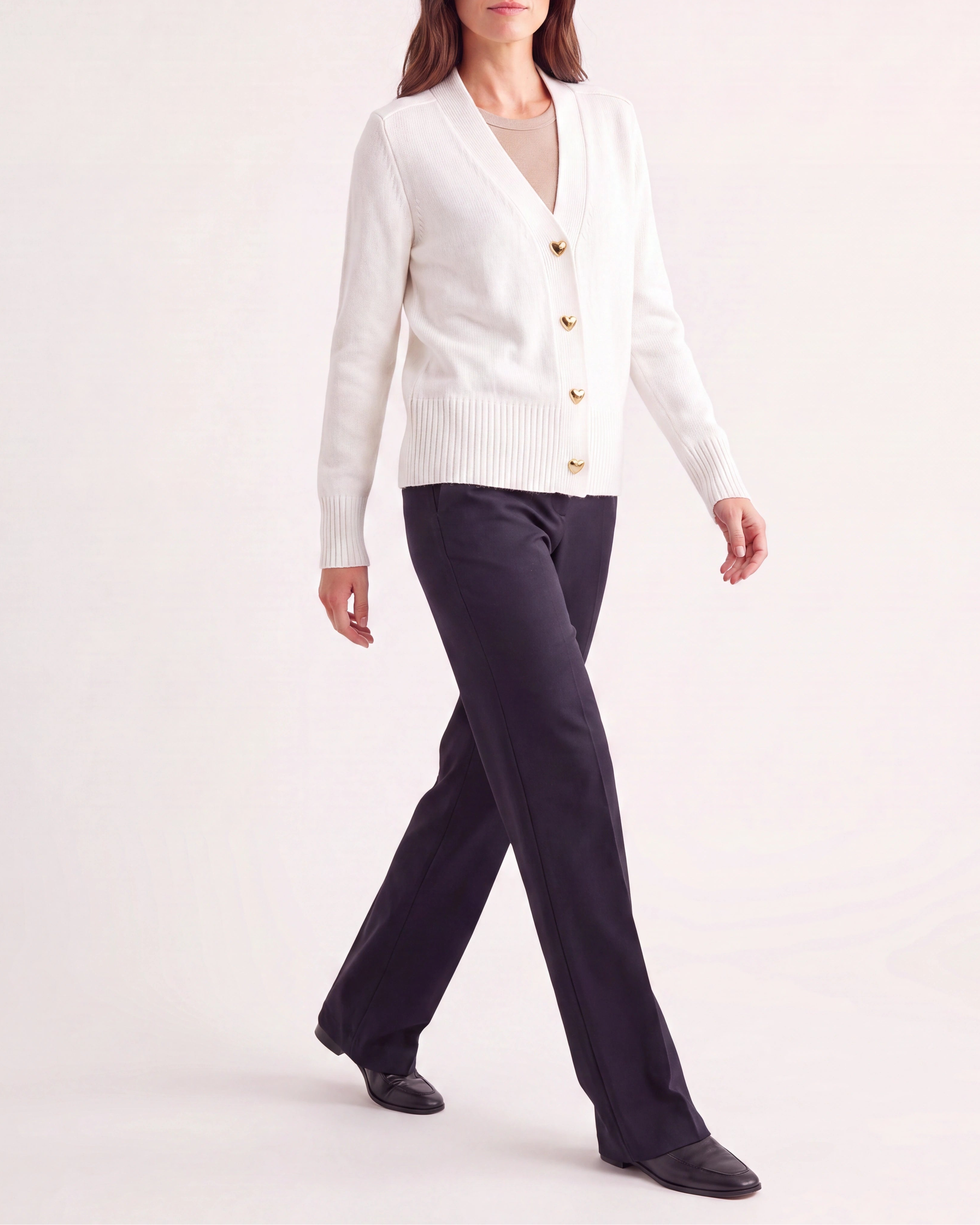 Women's Knit V Neck Button Up Cardigan