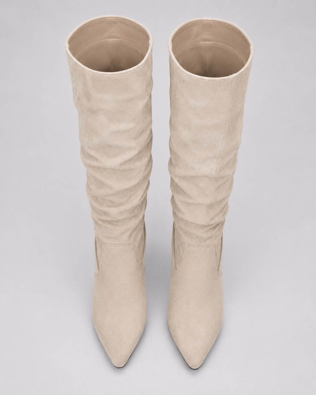 Women's Slouch Knee High Boots with Pointed Toe and Block Heel
