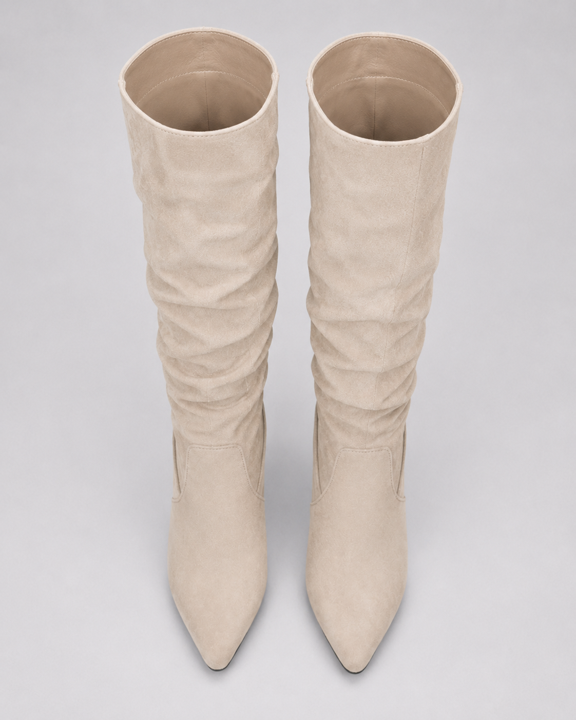 Women's Slouch Knee High Boots with Pointed Toe and Block Heel