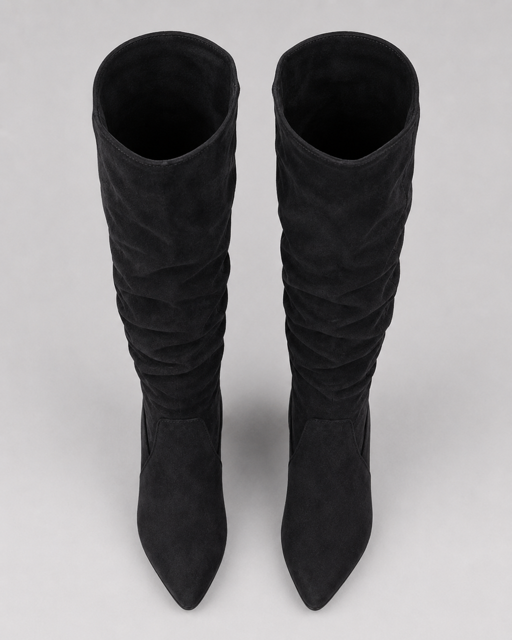 Women's Slouch Knee High Boots with Pointed Toe and Block Heel