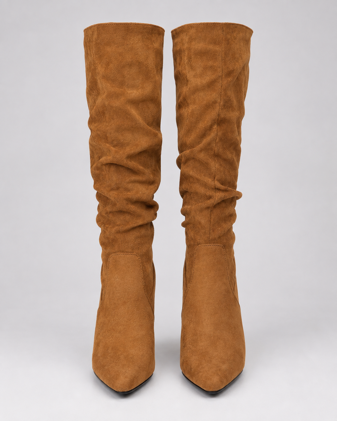 Women's Slouch Knee High Boots with Pointed Toe and Block Heel