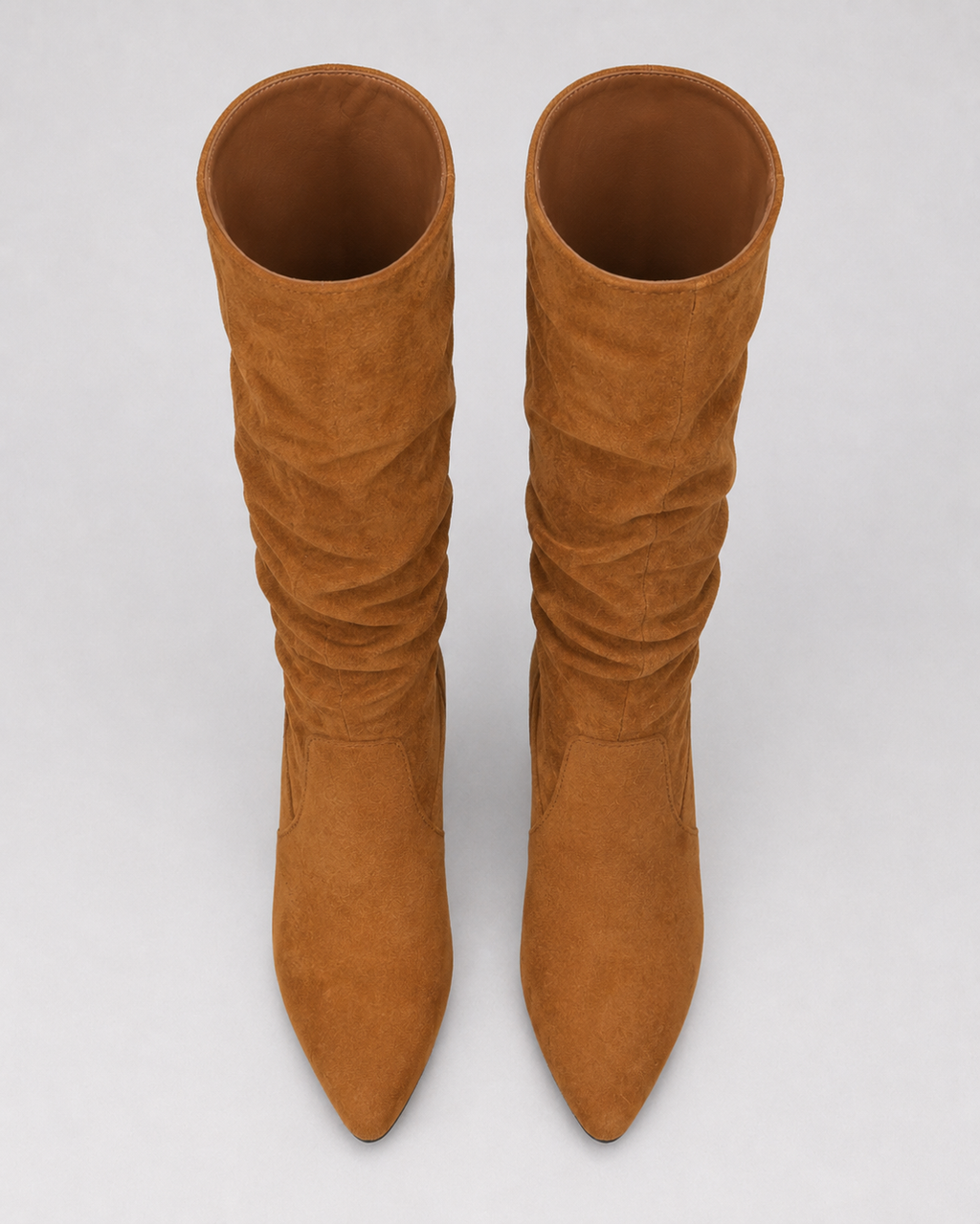 Women's Slouch Knee High Boots with Pointed Toe and Block Heel
