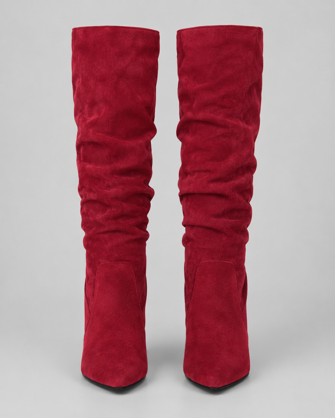 Women's Slouch Knee High Boots with Pointed Toe and Block Heel