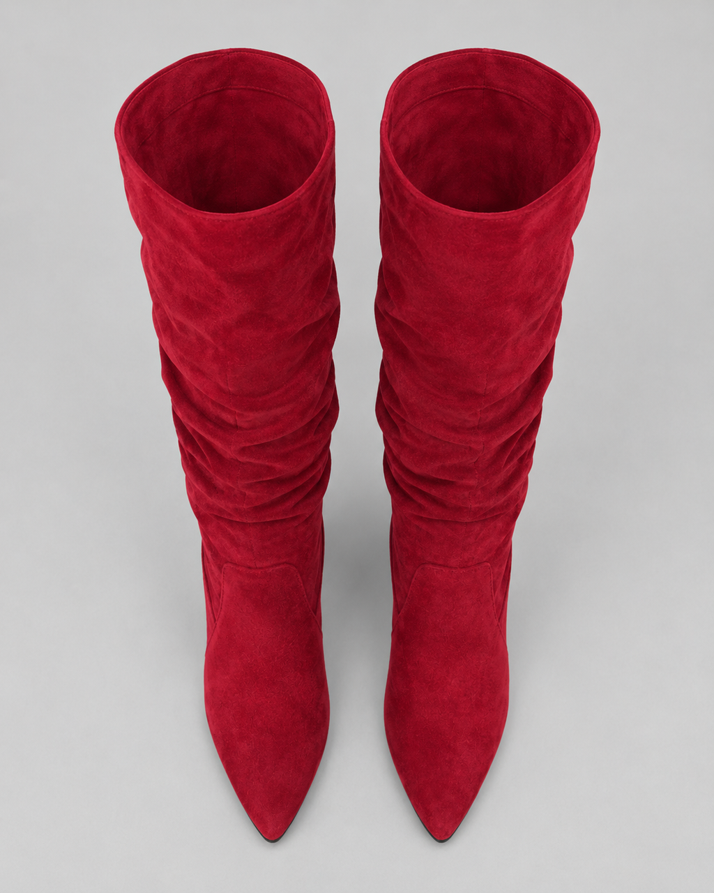 Women's Slouch Knee High Boots with Pointed Toe and Block Heel