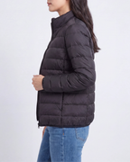 Women's Lightweight Quilted Stand Collar Zip Up Puffer Jacket