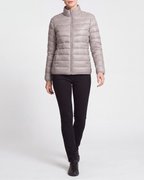 Women's Lightweight Quilted Stand Collar Zip Up Puffer Jacket