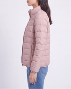 Women's Lightweight Quilted Stand Collar Zip Up Puffer Jacket