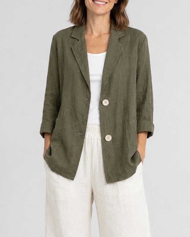 Women's Tailored Notch Lapel Button Up Blazer