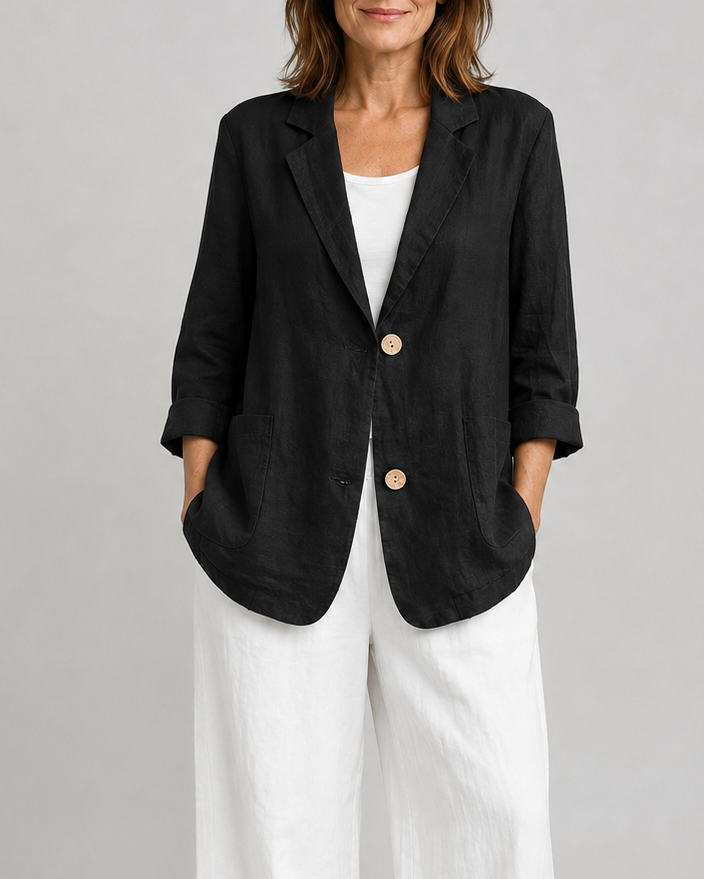 Women's Tailored Notch Lapel Button Up Blazer