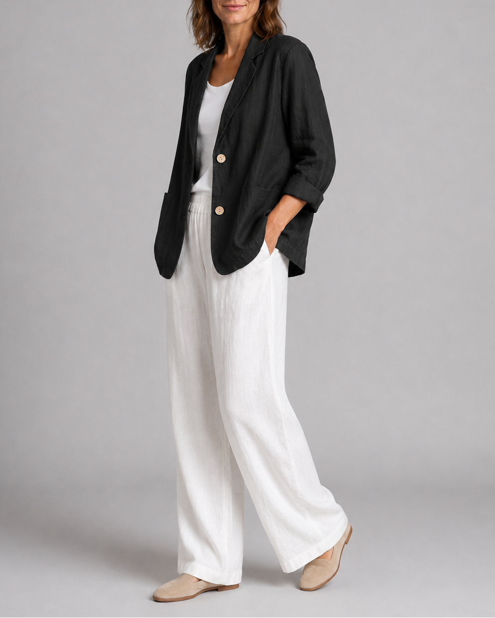 Women's Tailored Notch Lapel Button Up Blazer