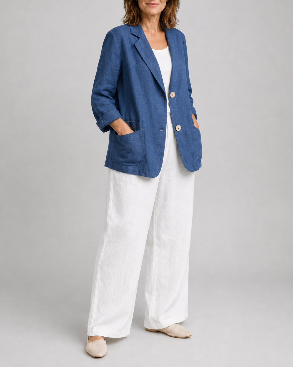 Women's Tailored Notch Lapel Button Up Blazer