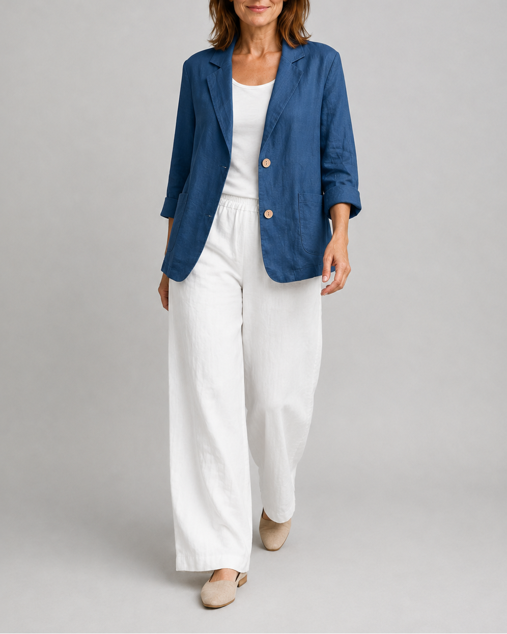 Women's Tailored Notch Lapel Button Up Blazer