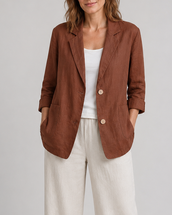 Women's Tailored Notch Lapel Button Up Blazer