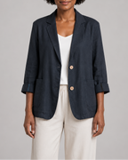 Women's Tailored Notch Lapel Button Up Blazer