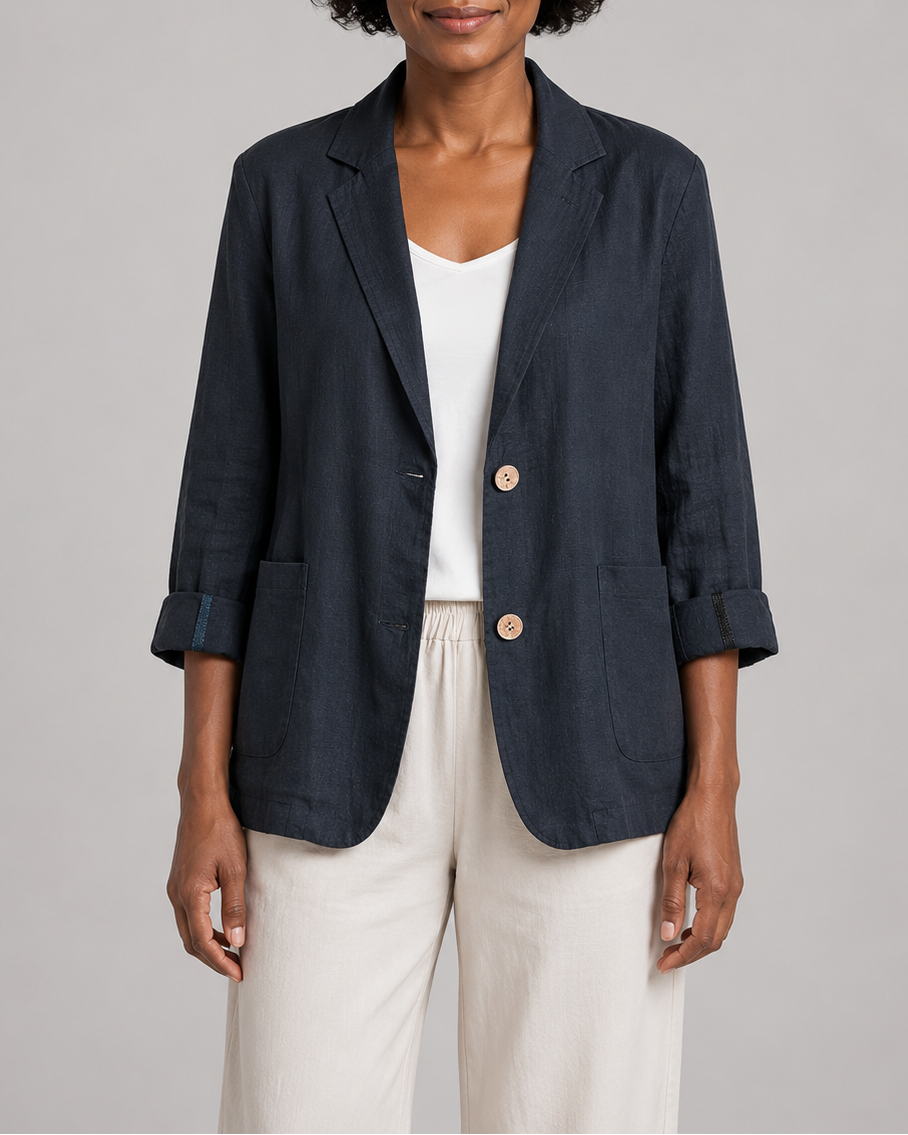 Women's Tailored Notch Lapel Button Up Blazer