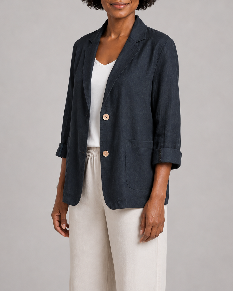 Women's Tailored Notch Lapel Button Up Blazer