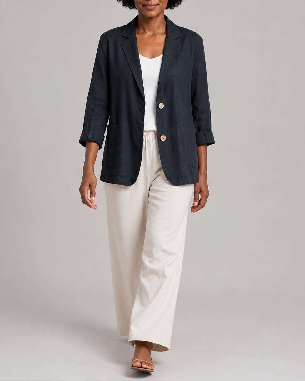 Women's Tailored Notch Lapel Button Up Blazer