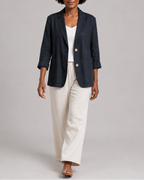 Women's Tailored Notch Lapel Button Up Blazer