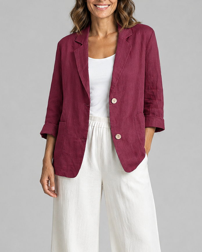 Women's Tailored Notch Lapel Button Up Blazer