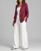 Women's Tailored Notch Lapel Button Up Blazer