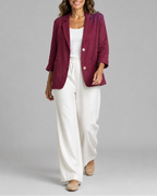 Women's Tailored Notch Lapel Button Up Blazer