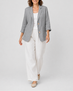 Women's Tailored Notch Lapel Button Up Blazer