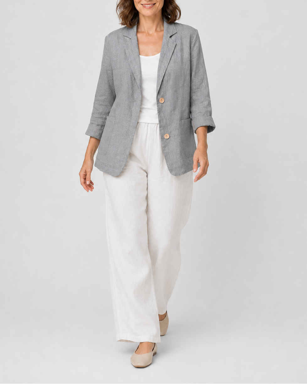 Women's Tailored Notch Lapel Button Up Blazer