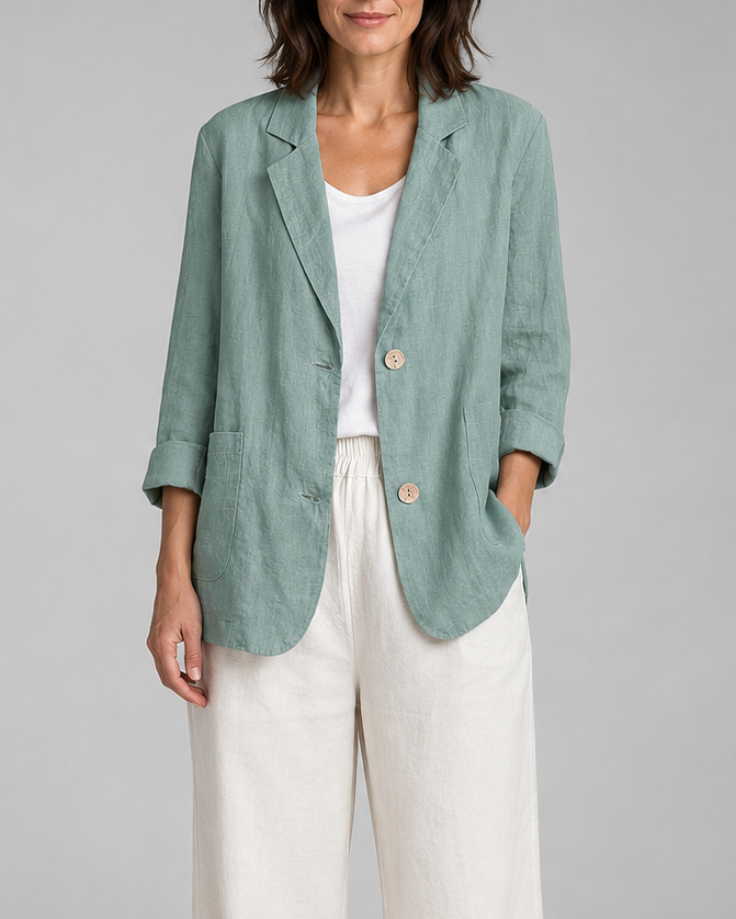Women's Tailored Notch Lapel Button Up Blazer