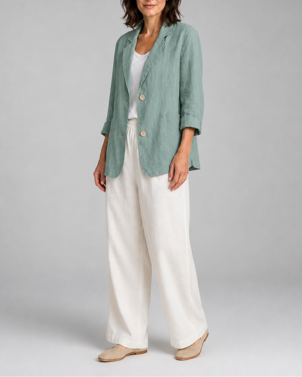 Women's Tailored Notch Lapel Button Up Blazer