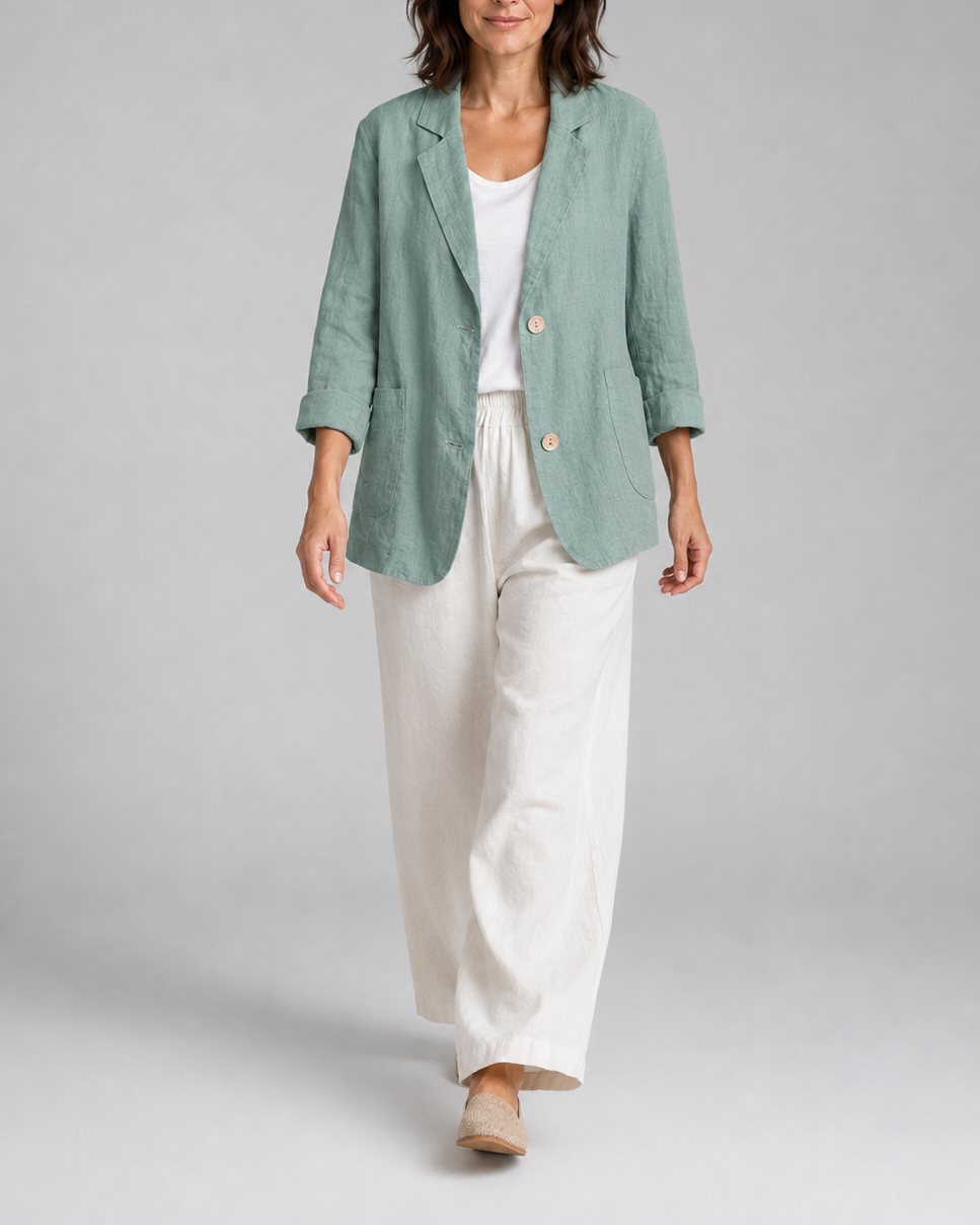 Women's Tailored Notch Lapel Button Up Blazer
