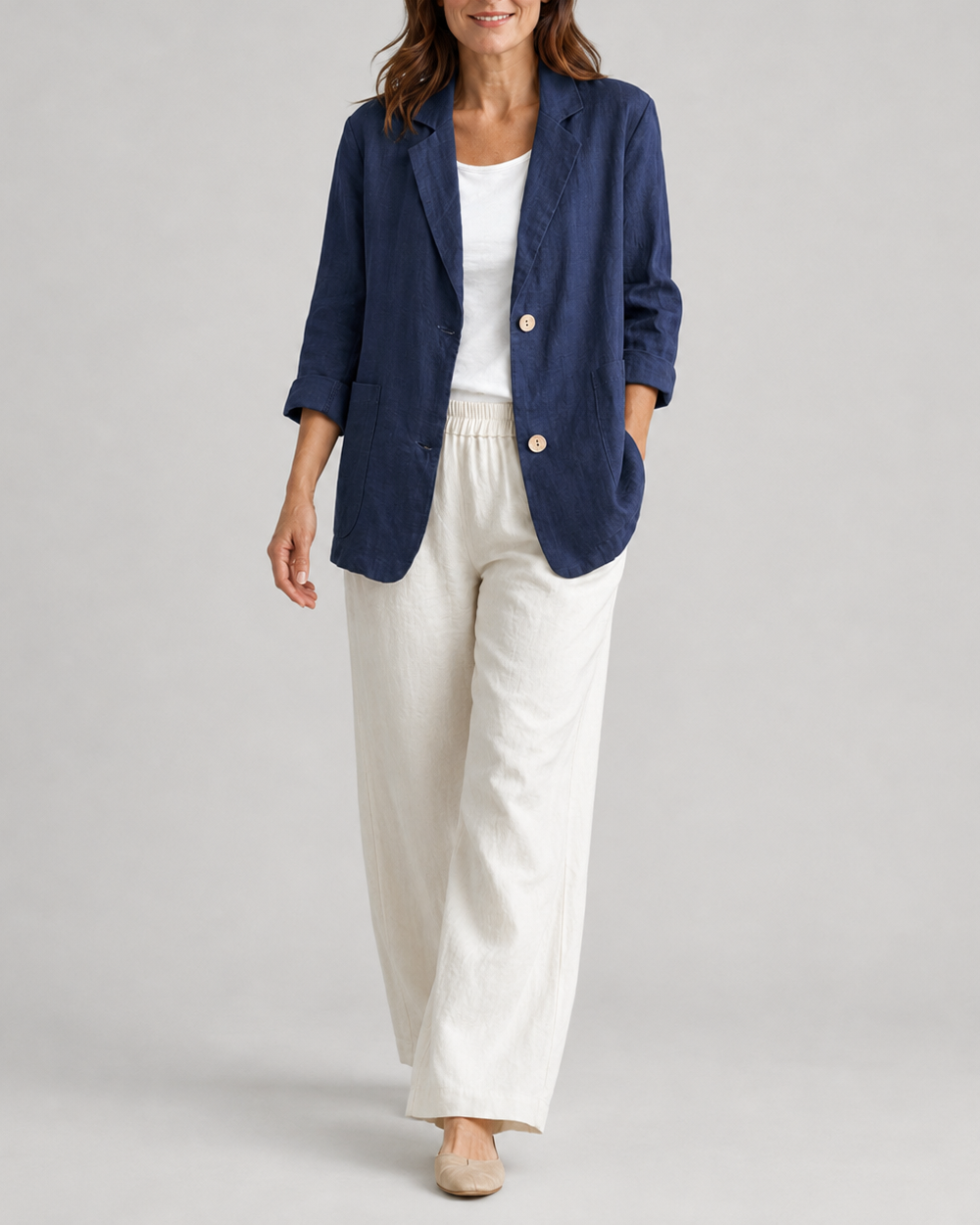 Women's Tailored Notch Lapel Button Up Blazer