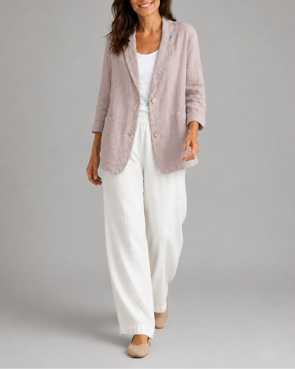 Women's Tailored Notch Lapel Button Up Blazer