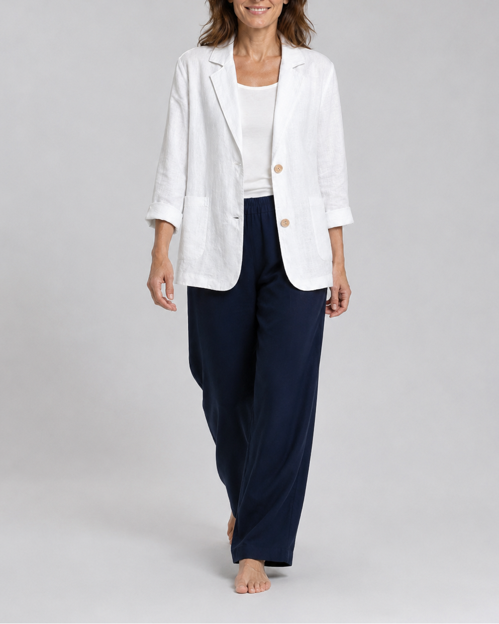 Women's Tailored Notch Lapel Button Up Blazer