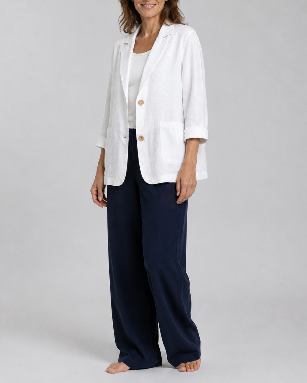 Women's Tailored Notch Lapel Button Up Blazer