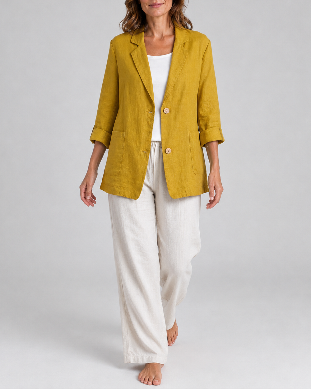 Women's Tailored Notch Lapel Button Up Blazer