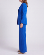 Women's Tailored Single Breasted Blazer and Wide Leg Trouser Suit Set