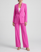 Women's Tailored Single Breasted Blazer and Wide Leg Trouser Suit Set