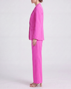 Women's Tailored Single Breasted Blazer and Wide Leg Trouser Suit Set
