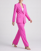 Women's Tailored Single Breasted Blazer and Wide Leg Trouser Suit Set