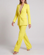 Women's Tailored Single Breasted Blazer and Wide Leg Trouser Suit Set