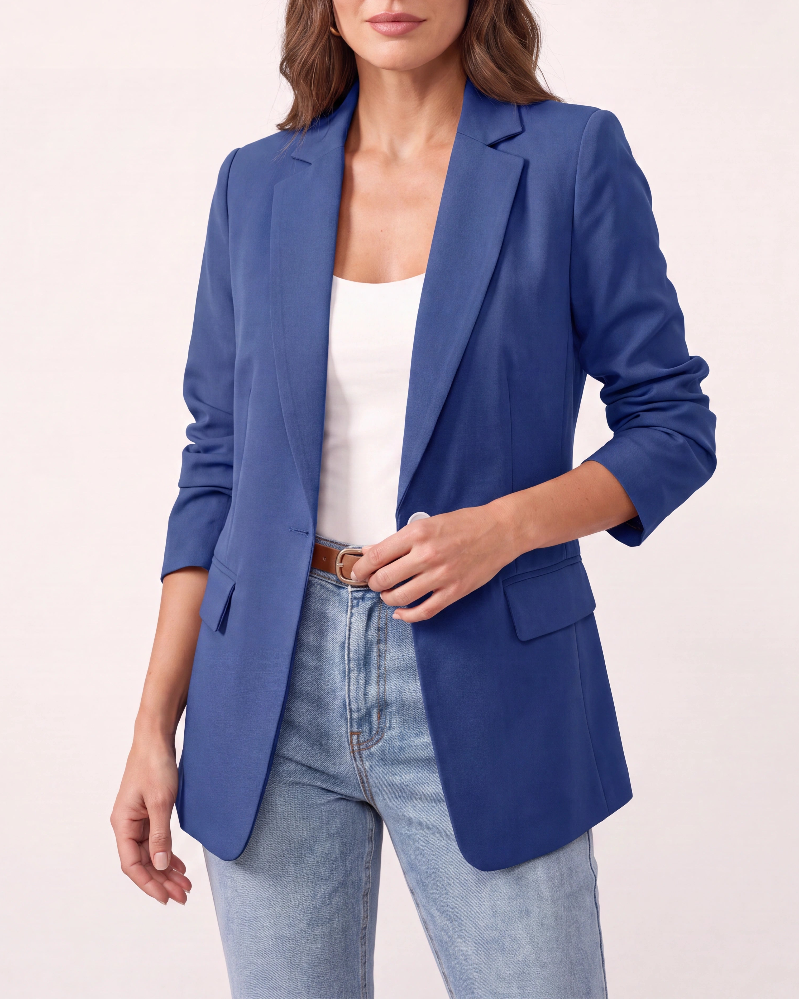Women's Tailored Single Button Notch Lapel Workwear Blazer