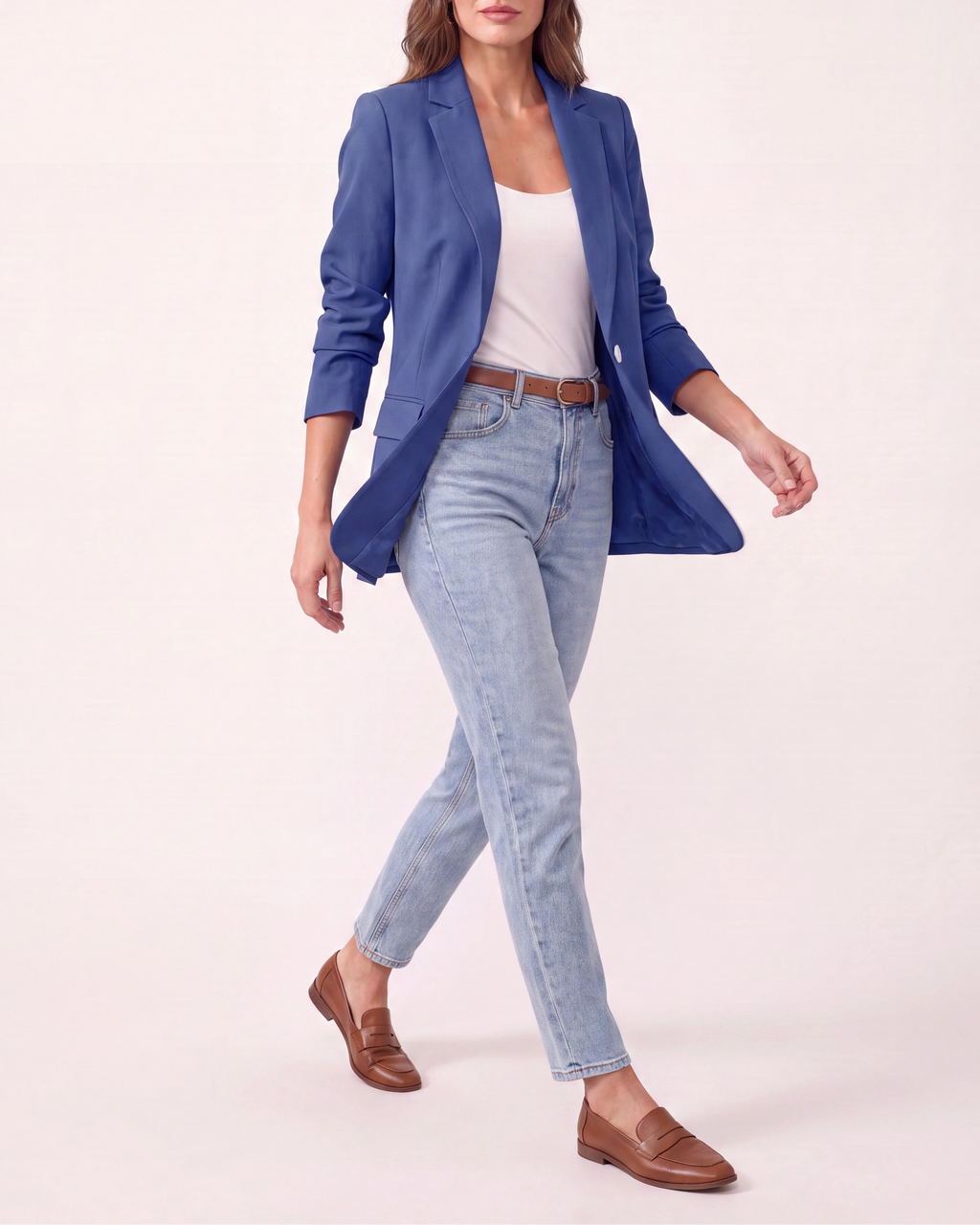 Women's Tailored Single Button Notch Lapel Workwear Blazer