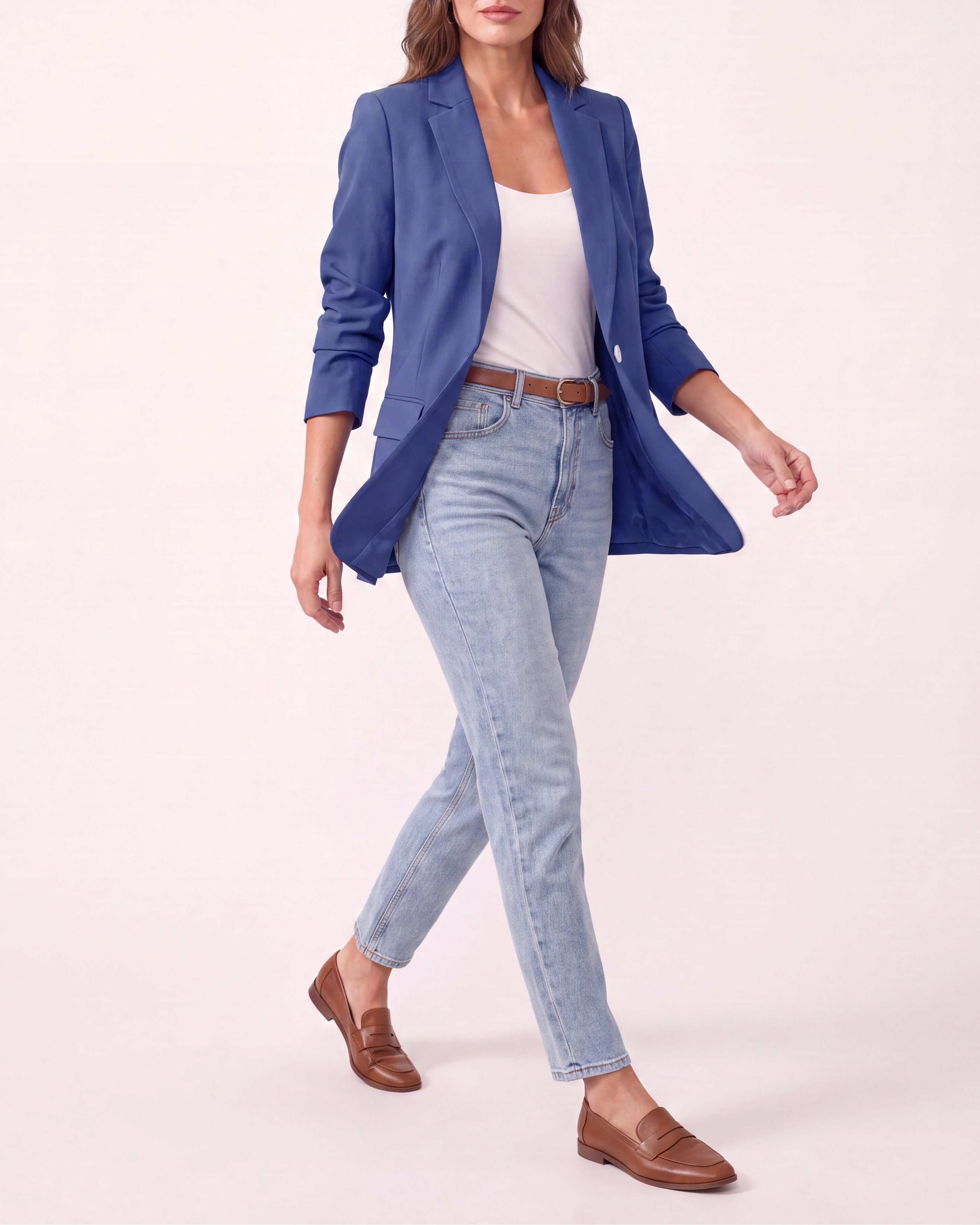 Women's Tailored Single Button Notch Lapel Workwear Blazer