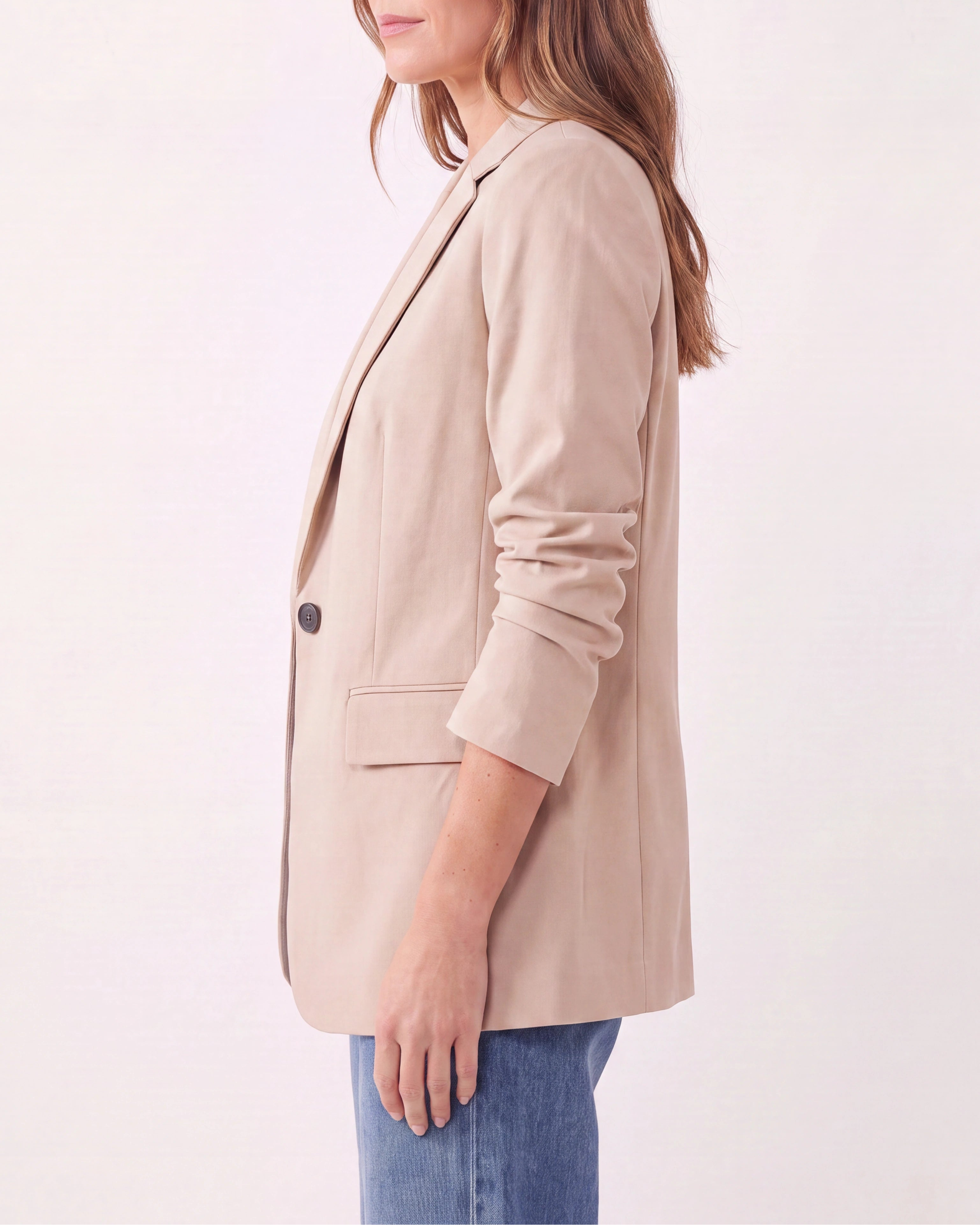 Women's Tailored Single Button Notch Lapel Workwear Blazer