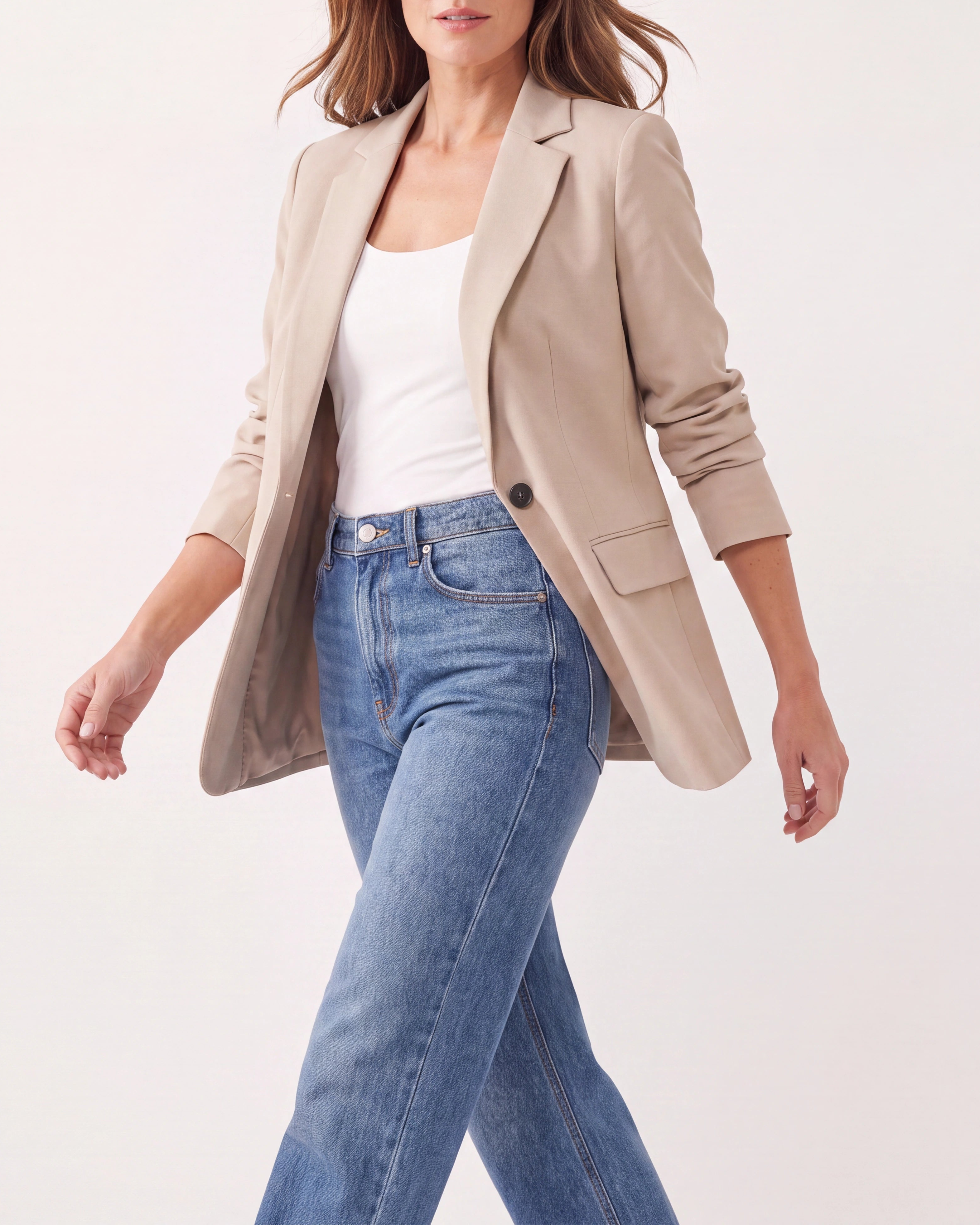 Women's Tailored Single Button Notch Lapel Workwear Blazer