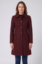 Women's Single Breasted Coat with Button Front and Collar