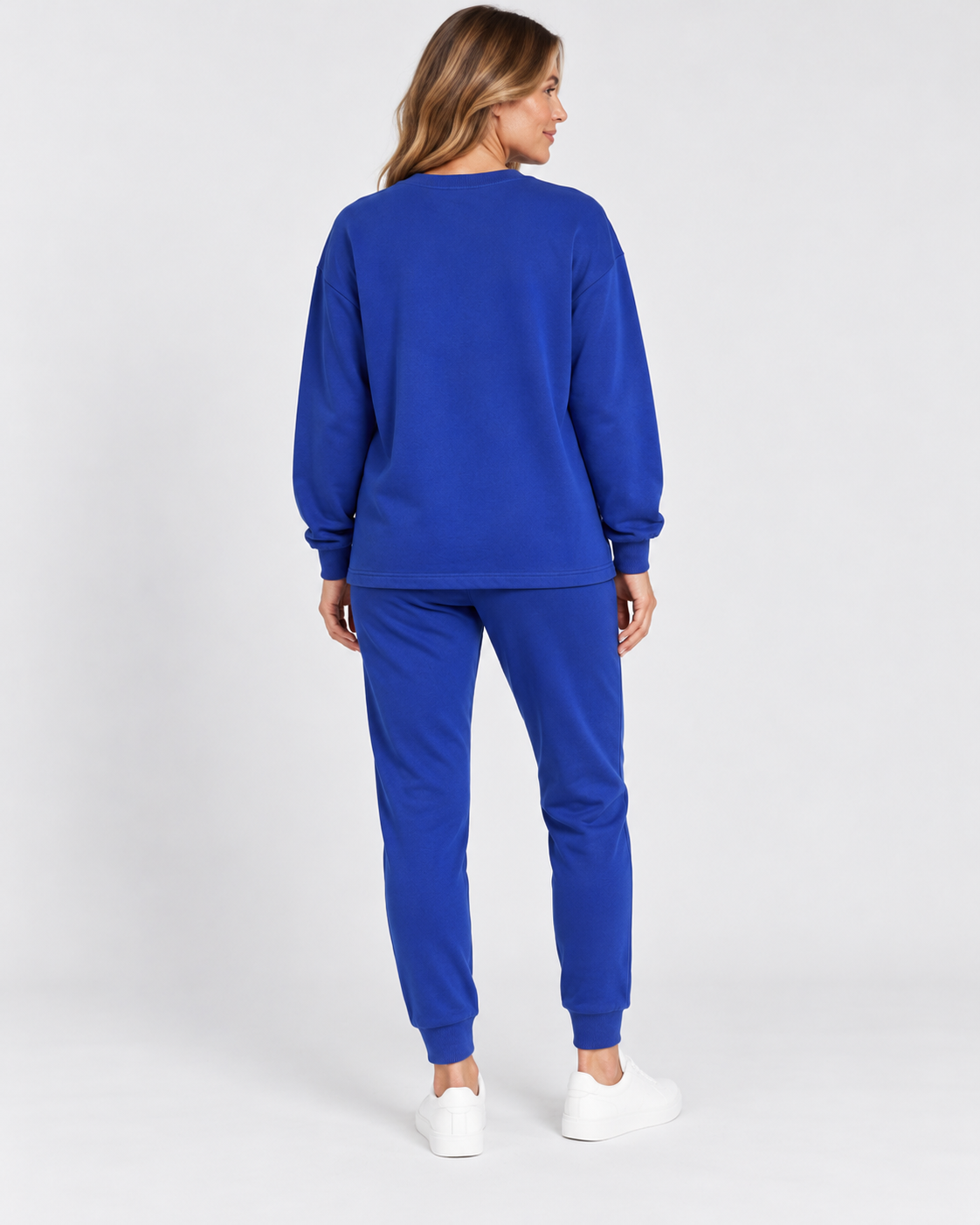 Women's Two Piece Loungewear Set with Sweatshirt and Cuffed Joggers