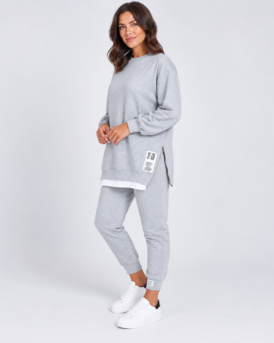 Women's Two Piece Loungewear Set with Sweatshirt and Cuffed Joggers
