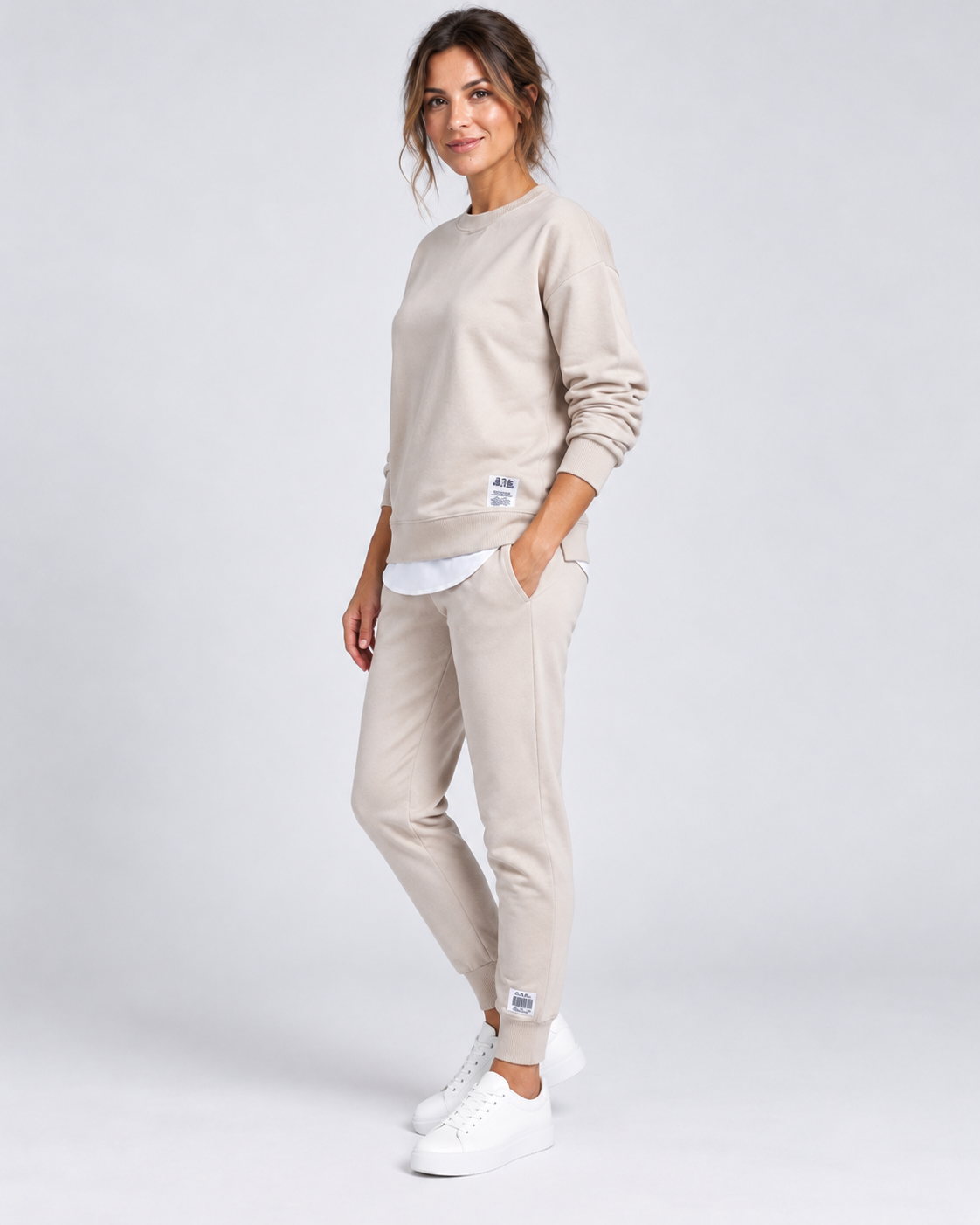 Women's Two Piece Loungewear Set with Sweatshirt and Cuffed Joggers