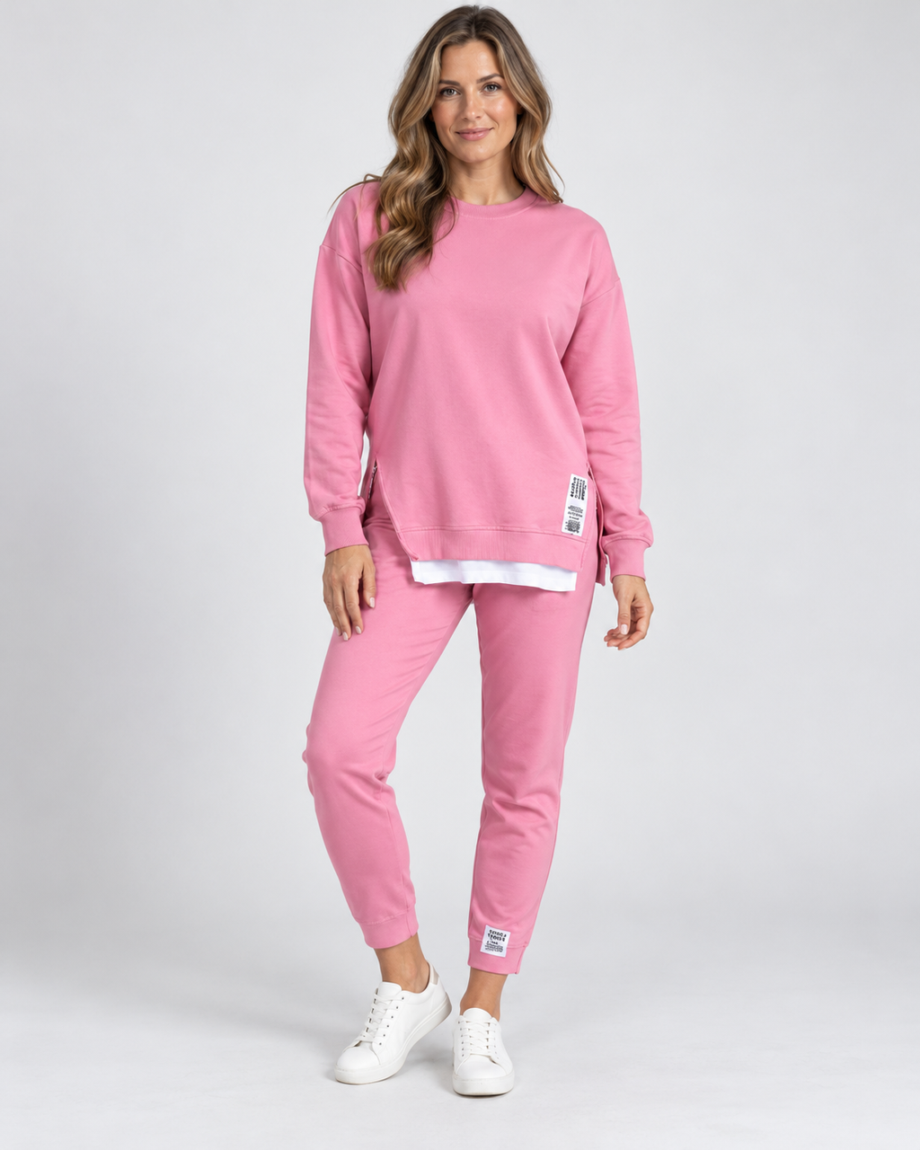 Women's Two Piece Loungewear Set with Sweatshirt and Cuffed Joggers